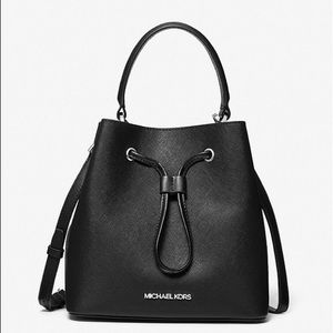 Michael Kors Suri Leather Medium Bucket Women's Bag - Black